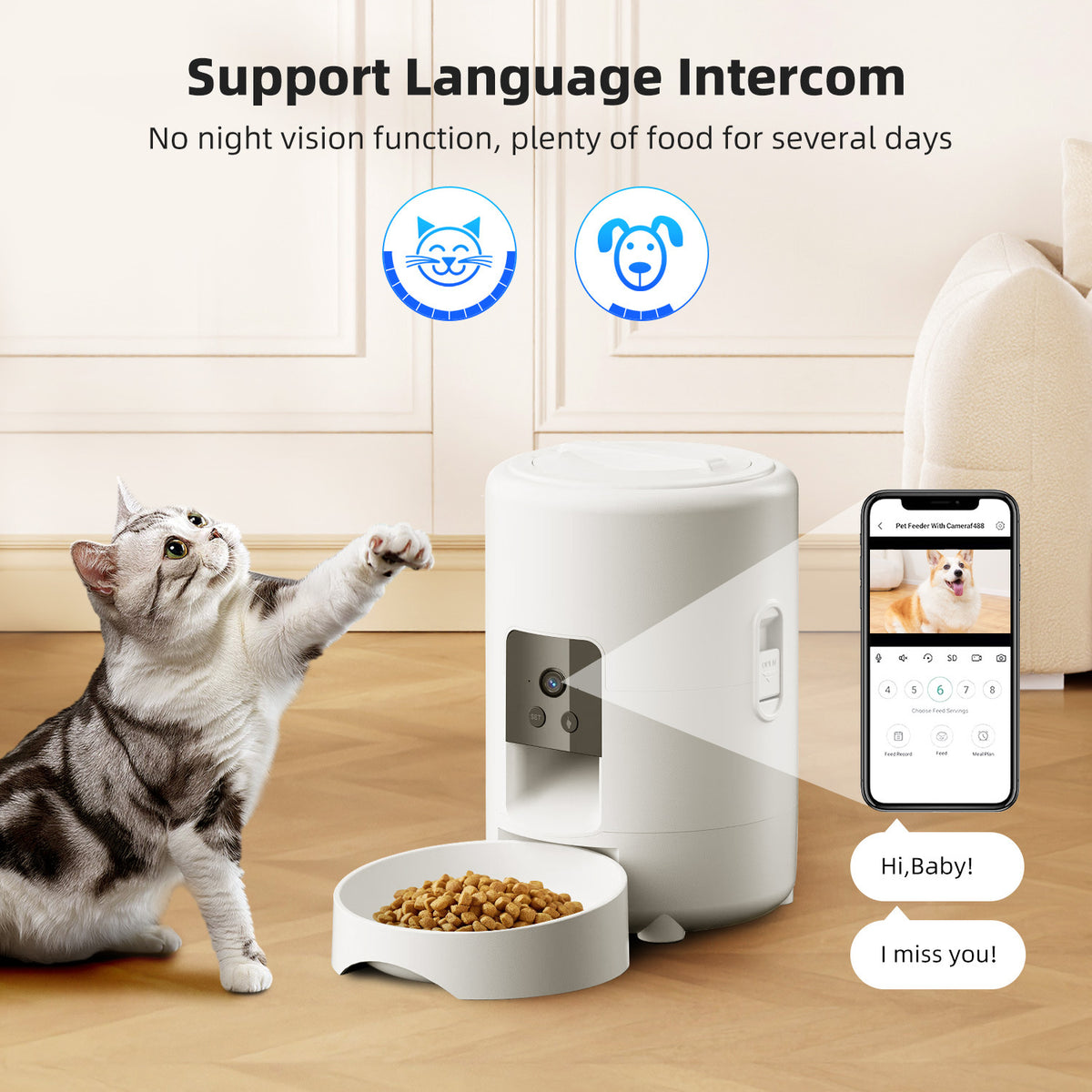 Automatic Pet Food Dispenser with WIFI Control