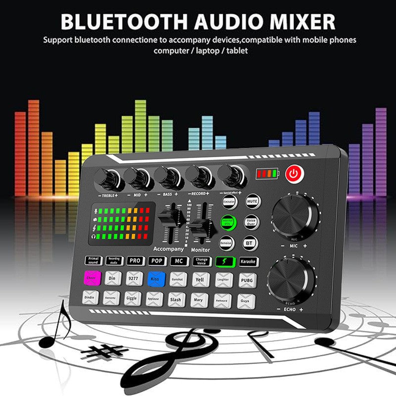 Rechargeable Live Broadcast Sound Card with Microphone