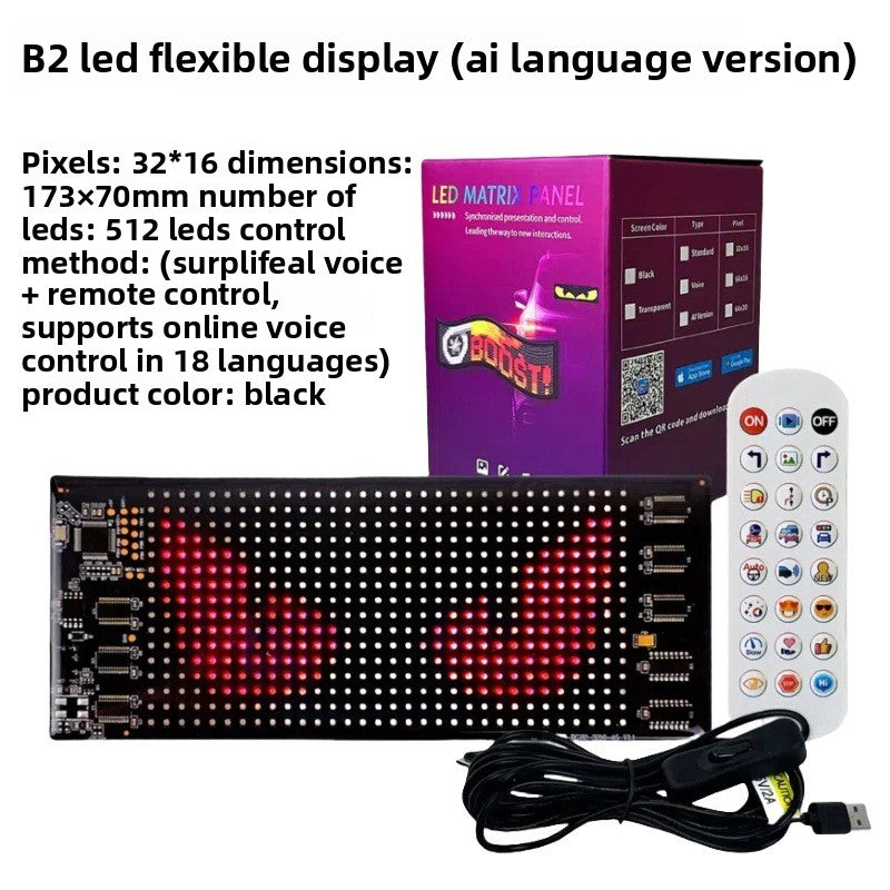Car Rear Window LED Display Screen with Voice Control