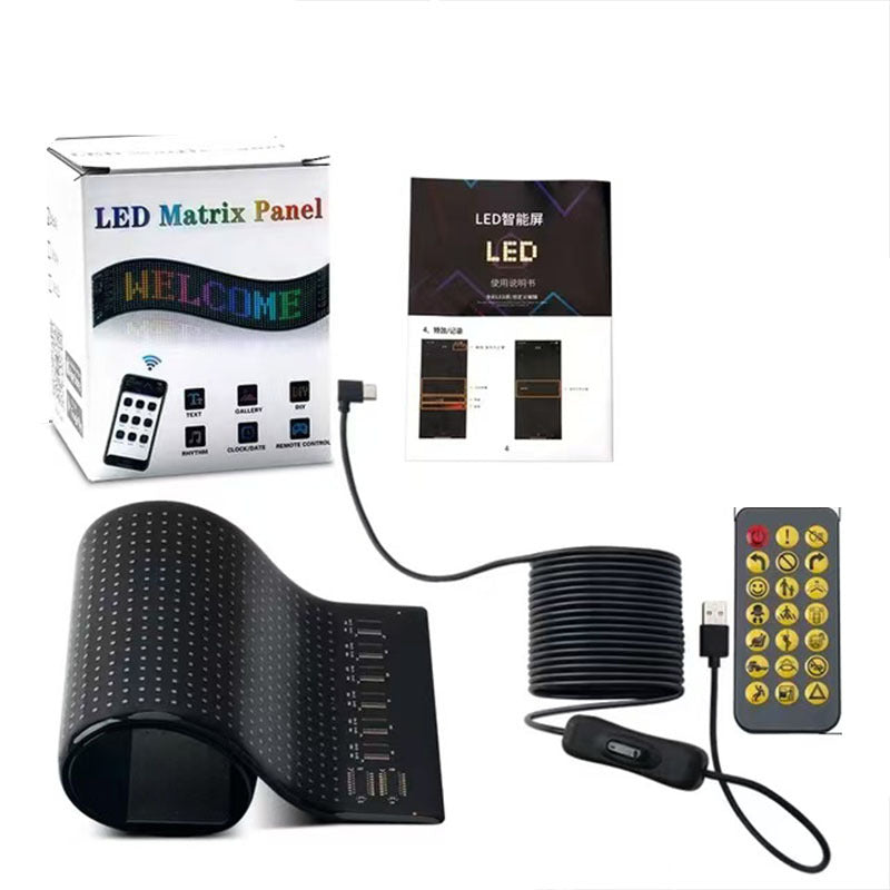 USB Bluetooth Flexible LED Car Display Screen