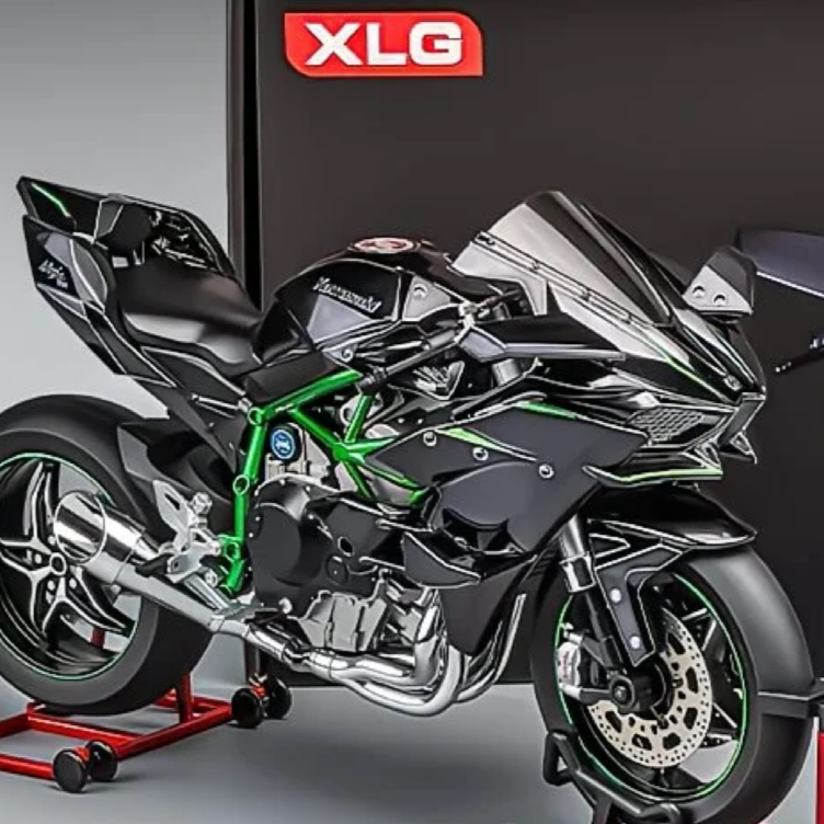 1:6 scale replica of Kawasaki H2R motorcycle, ideal for display and collection.