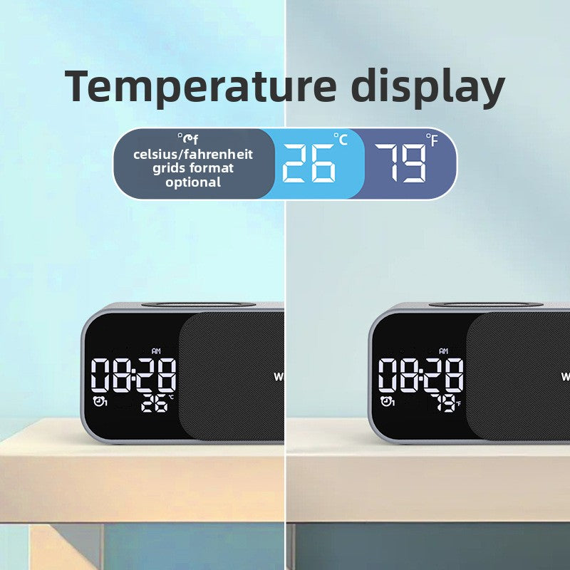 Three-in-One Wireless Charging Bluetooth Speaker Alarm Clock