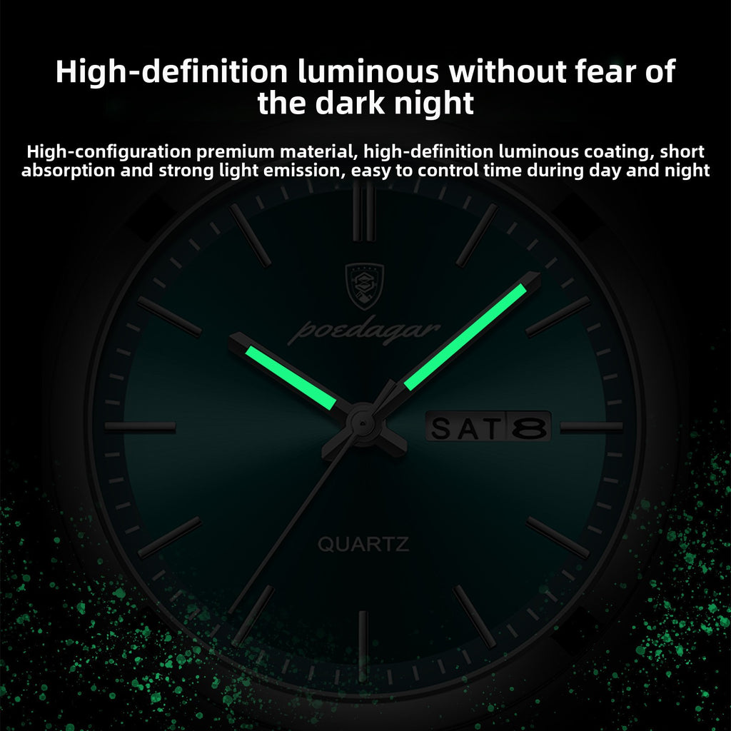 Ultra-Thin Men's Quartz Watch with Luminous Dial