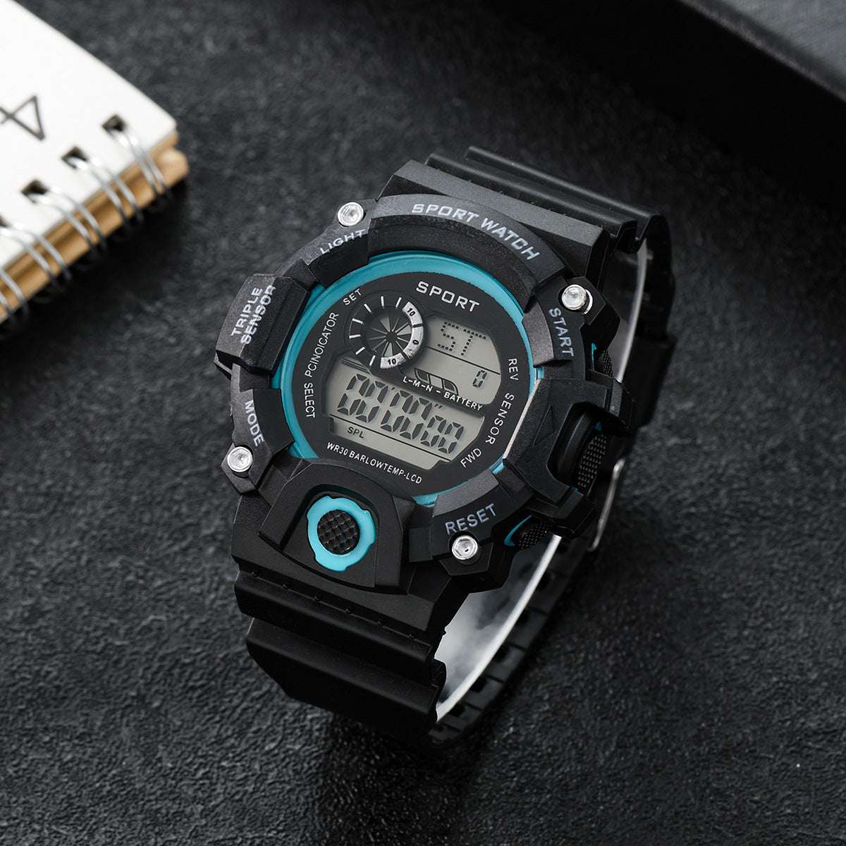 Sports Watch with LED Backlight - Multifunctional Digital Display, Plastic Band, Fashionable Round Dial, Ideal for School & Outdoor Activities