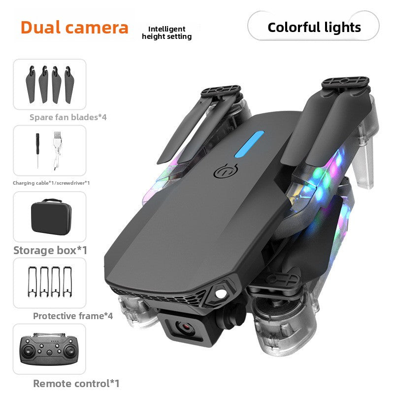 E88 UAV aerial photography folding remote control aircraft 4K Dual Camera: High-definition dual cameras for clear aerial photography and video recording Foldable Design: Compact and portable with easy storage and transport