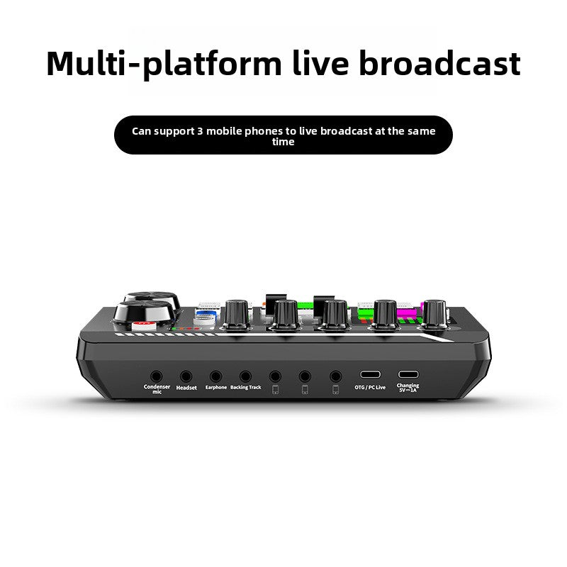 Rechargeable Live Broadcast Sound Card with Microphone
