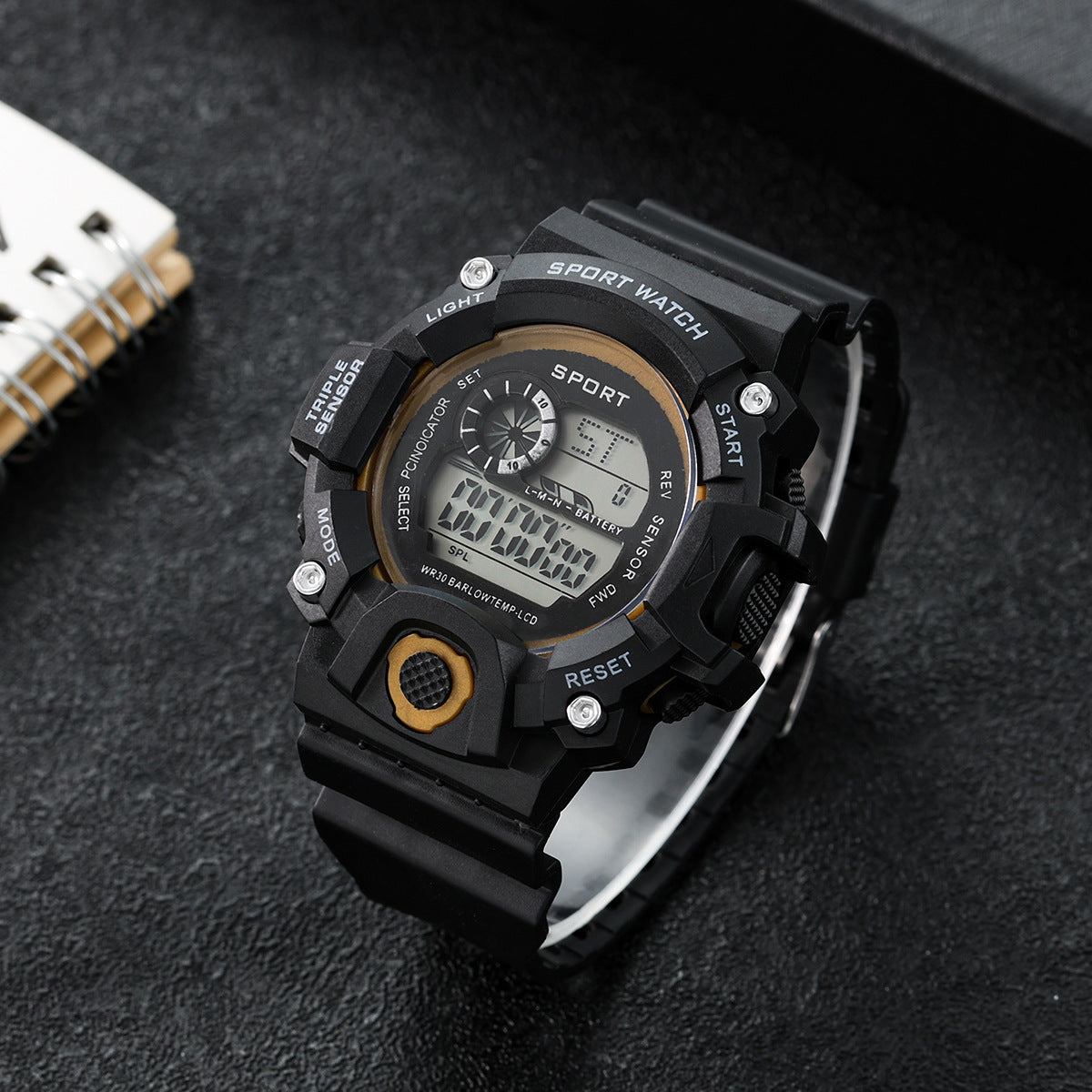 Sports Watch with LED Backlight - Multifunctional Digital Display, Plastic Band, Fashionable Round Dial, Ideal for School & Outdoor Activities