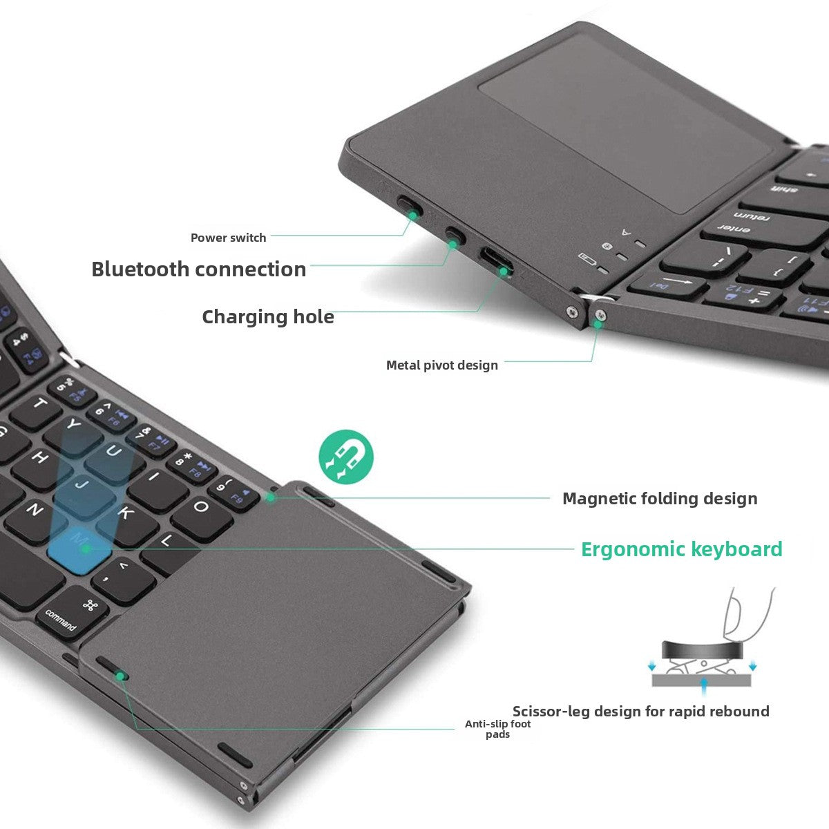 Foldable Wireless Bluetooth Keyboard Mobile Office Keyboard