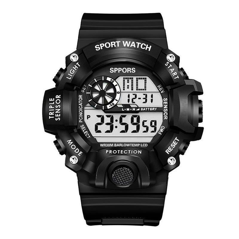 Sports Watch with LED Backlight - Multifunctional Digital Display, Plastic Band, Fashionable Round Dial, Ideal for School & Outdoor Activities