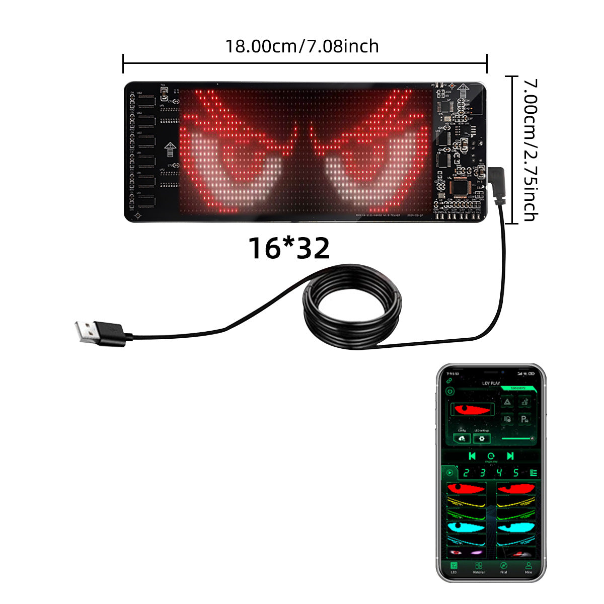 Flexible LED Car Display Screen with Bluetooth Control