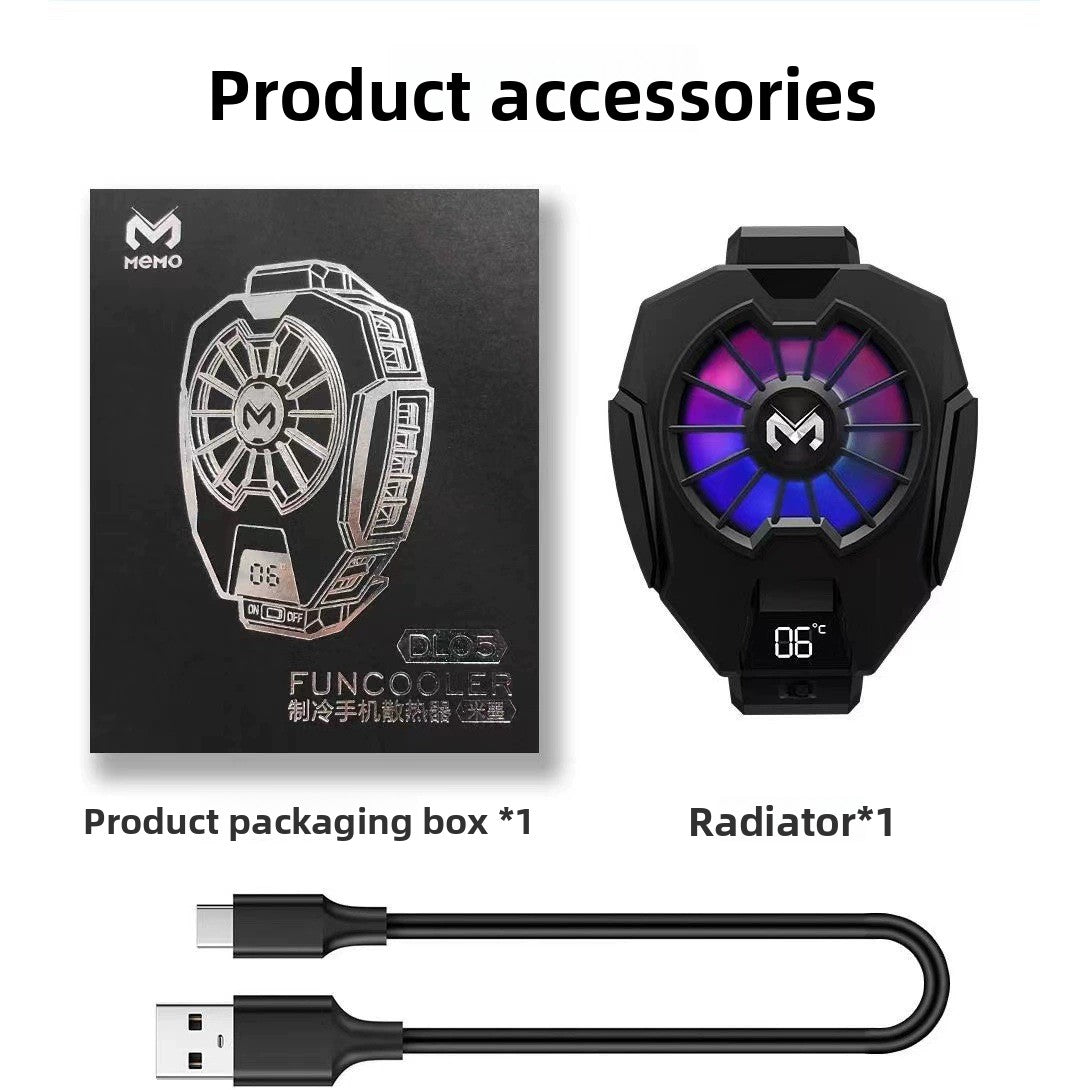 MEMO Magnetic Phone Cooling Fan Case, Portable ABS Heat Sink with Electronic Components, Compatible with iPhone 15 Pro Max, Xiaomi 14, Samsung, OnePlus, POCO - Phone Cooler
