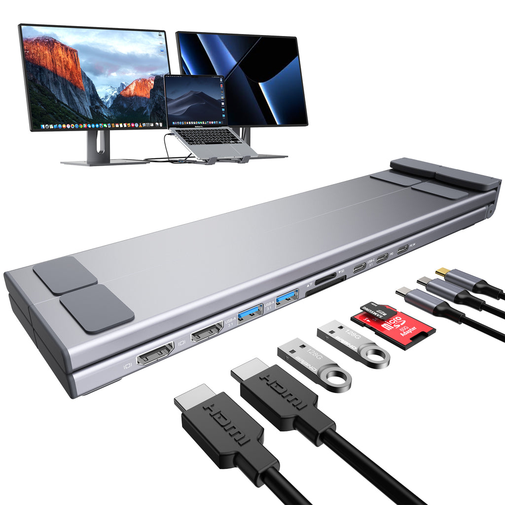 9-in-1 USB-C Hub Dual Screen Laptop Stand