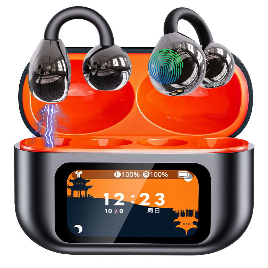 Wireless Bluetooth Earbuds with Display Stereo Sound Full-Color LED screen with Multifunctional Controls Integrated Call Management