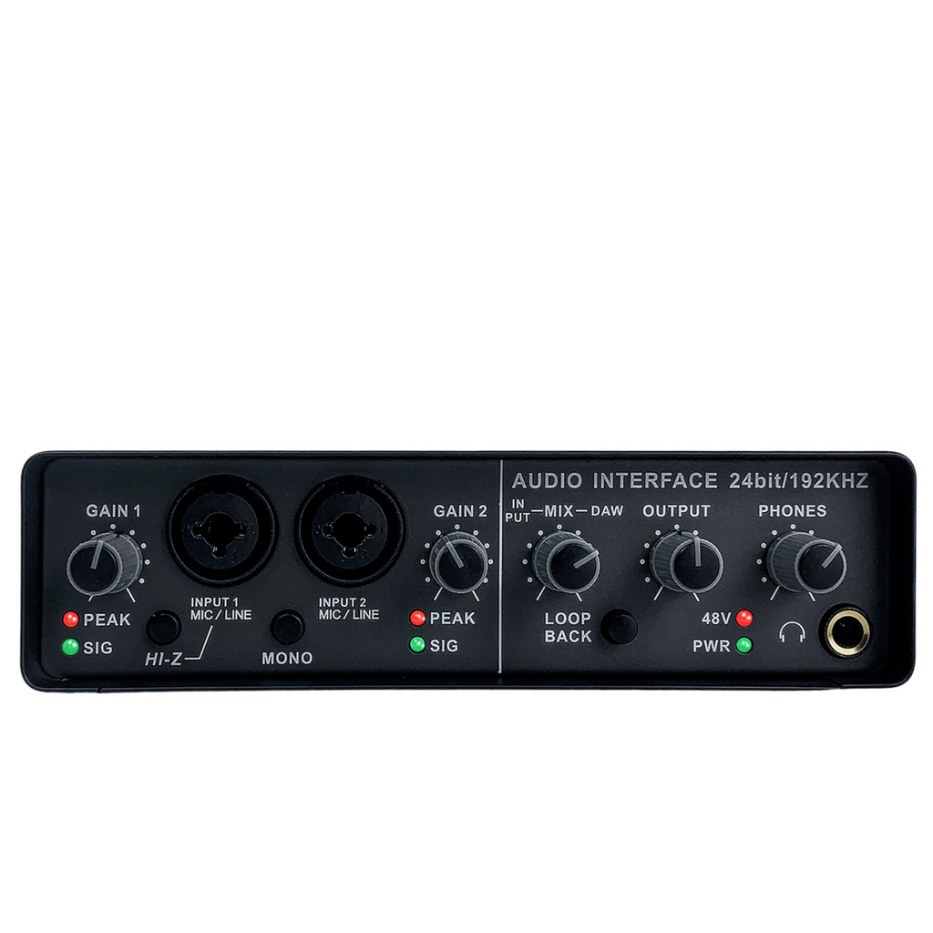Professional External USB Sound Card with 48V Phantom Power