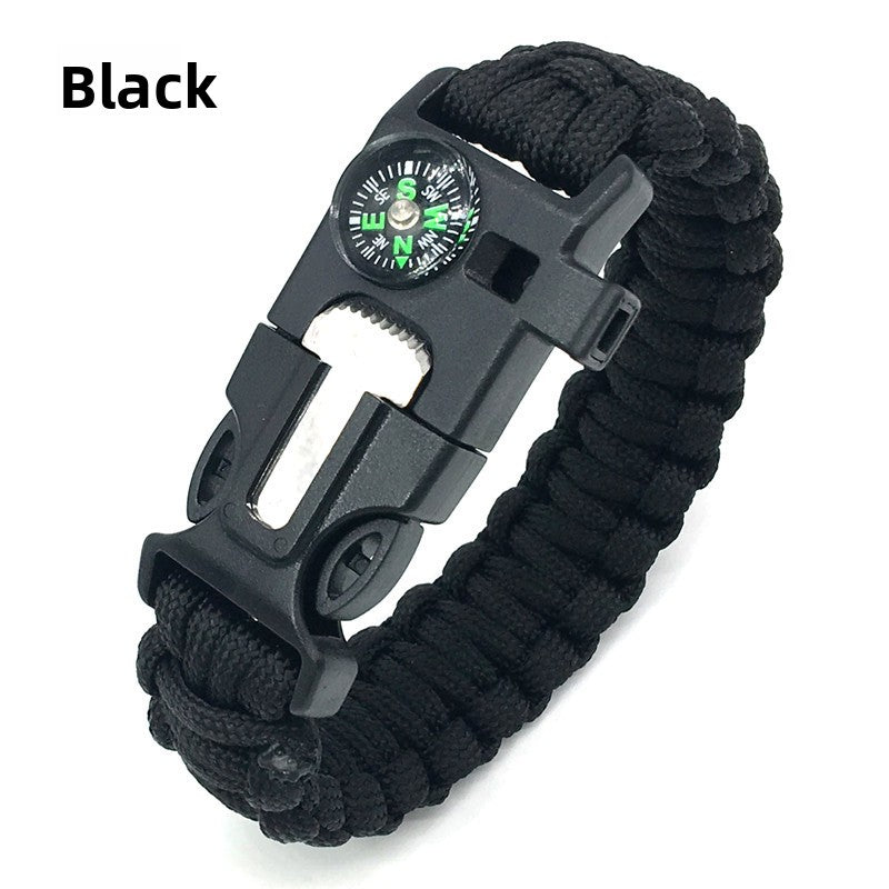 Multifunctional Survival Paracord Bracelet with Compass and Firestarter