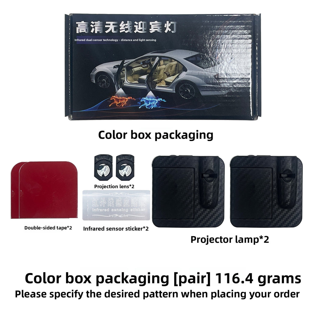 Car Door Projection Welcome Lamp with Infrared Sensor