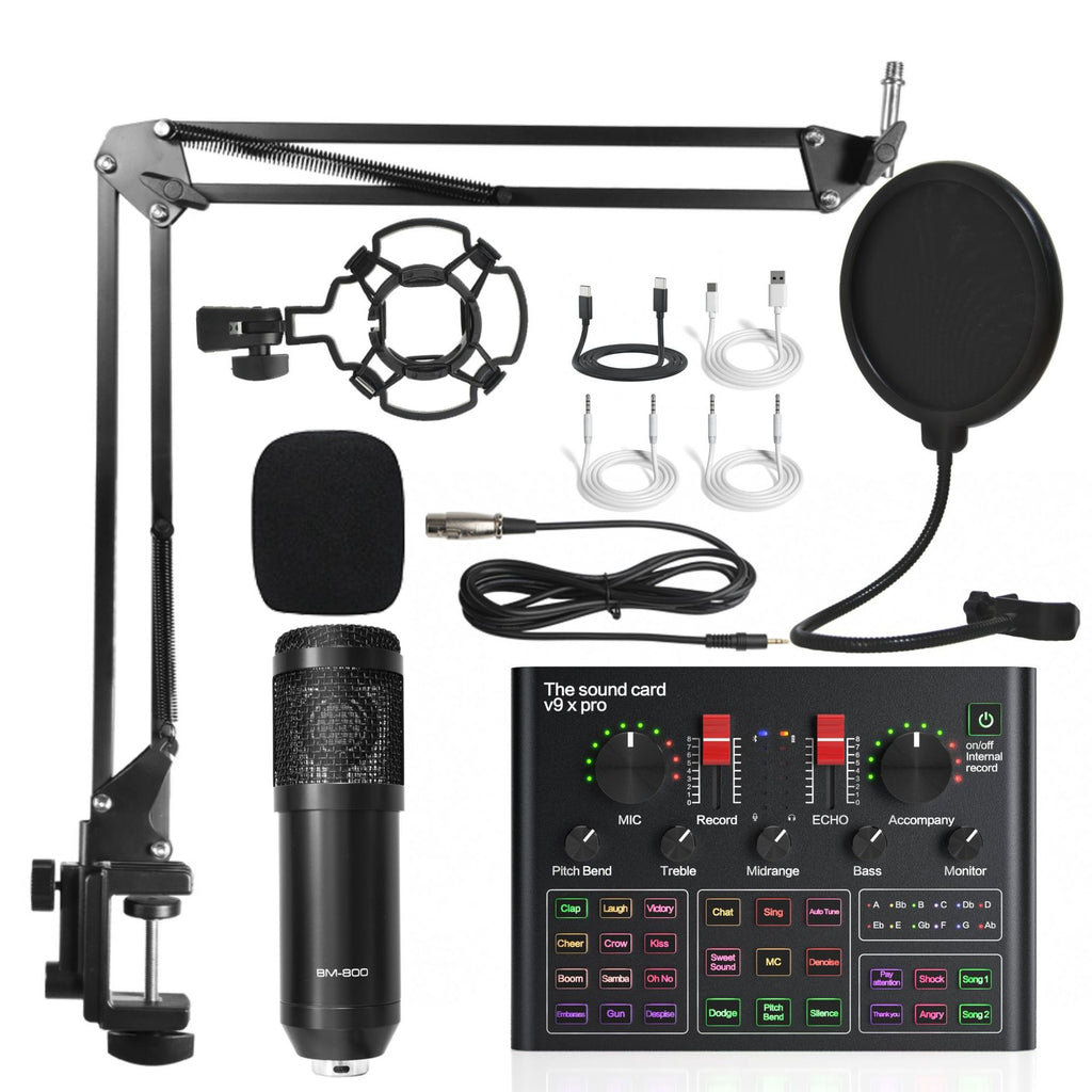 Bluetooth Microphone Sound Card Set with Noise Reduction