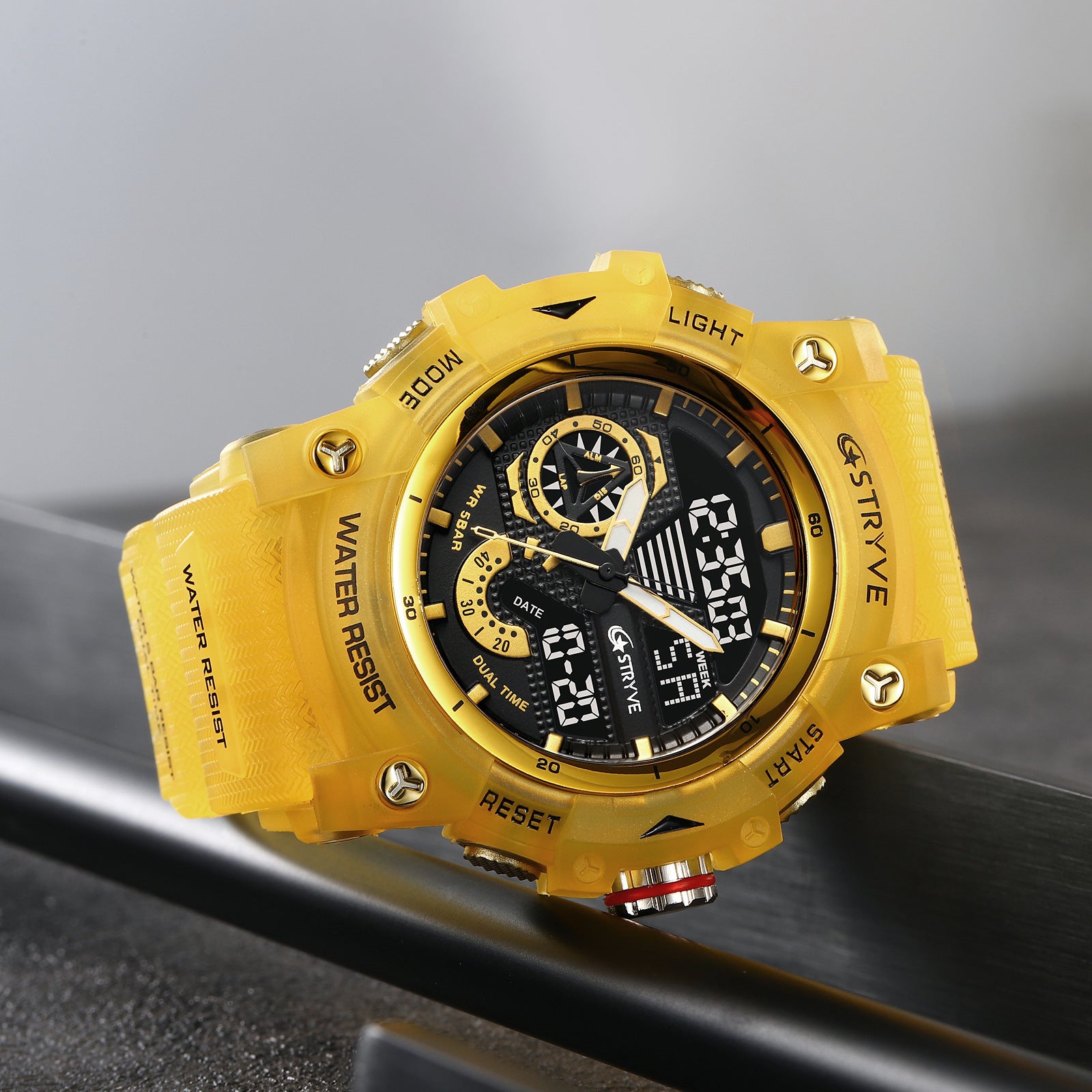 Men's Waterproof Sports Watch with Luminous Dual Display