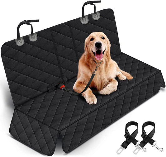 Ultimate Waterproof Dog Car Seat Cover - Non-Slip Protector for Back Seat, Fits Most Cars, Trucks & SUVs - Black