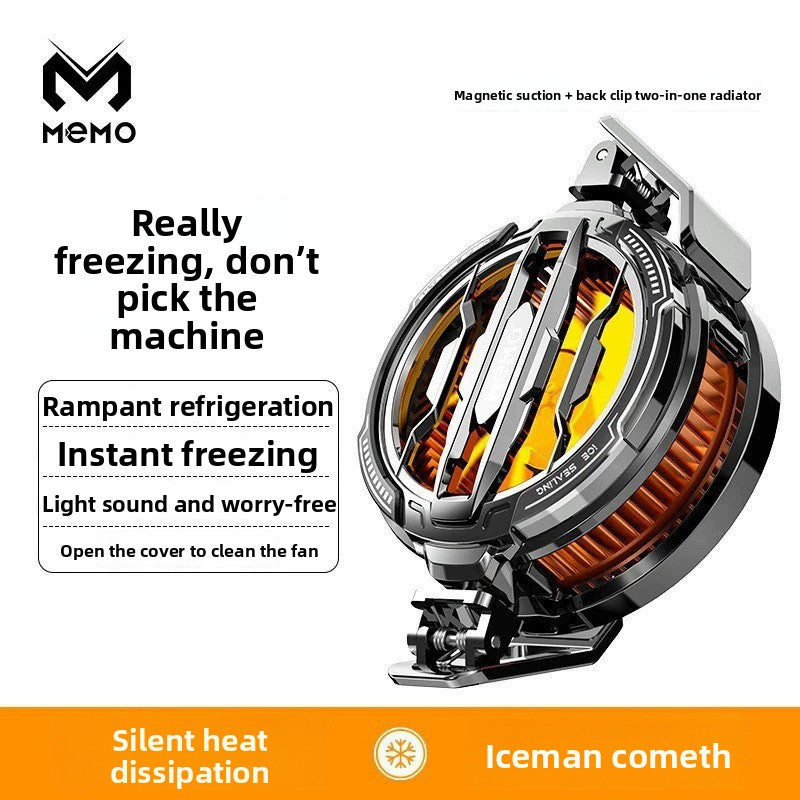 MEMO Magnetic Phone Cooling Fan Case, Portable ABS Heat Sink with Electronic Components, Compatible with iPhone 15 Pro Max, Xiaomi 14, Samsung, OnePlus, POCO - Phone Cooler