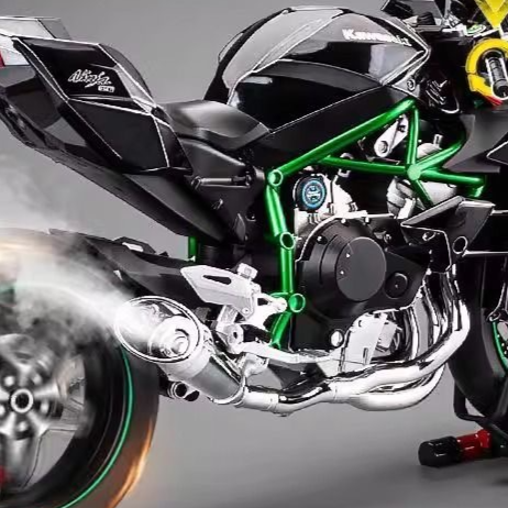 1:6 scale replica of Kawasaki H2R motorcycle, ideal for display and collection.