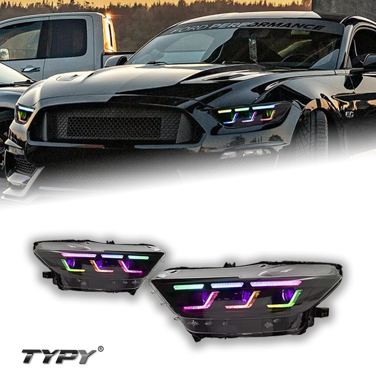 RGB Multicolor LED Lens Daytime Running Lights
