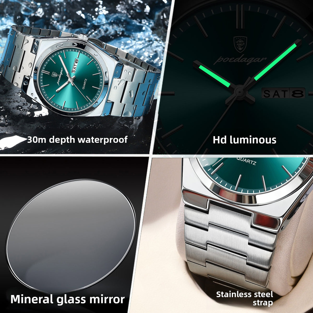 Ultra-Thin Men's Quartz Watch with Luminous Dial