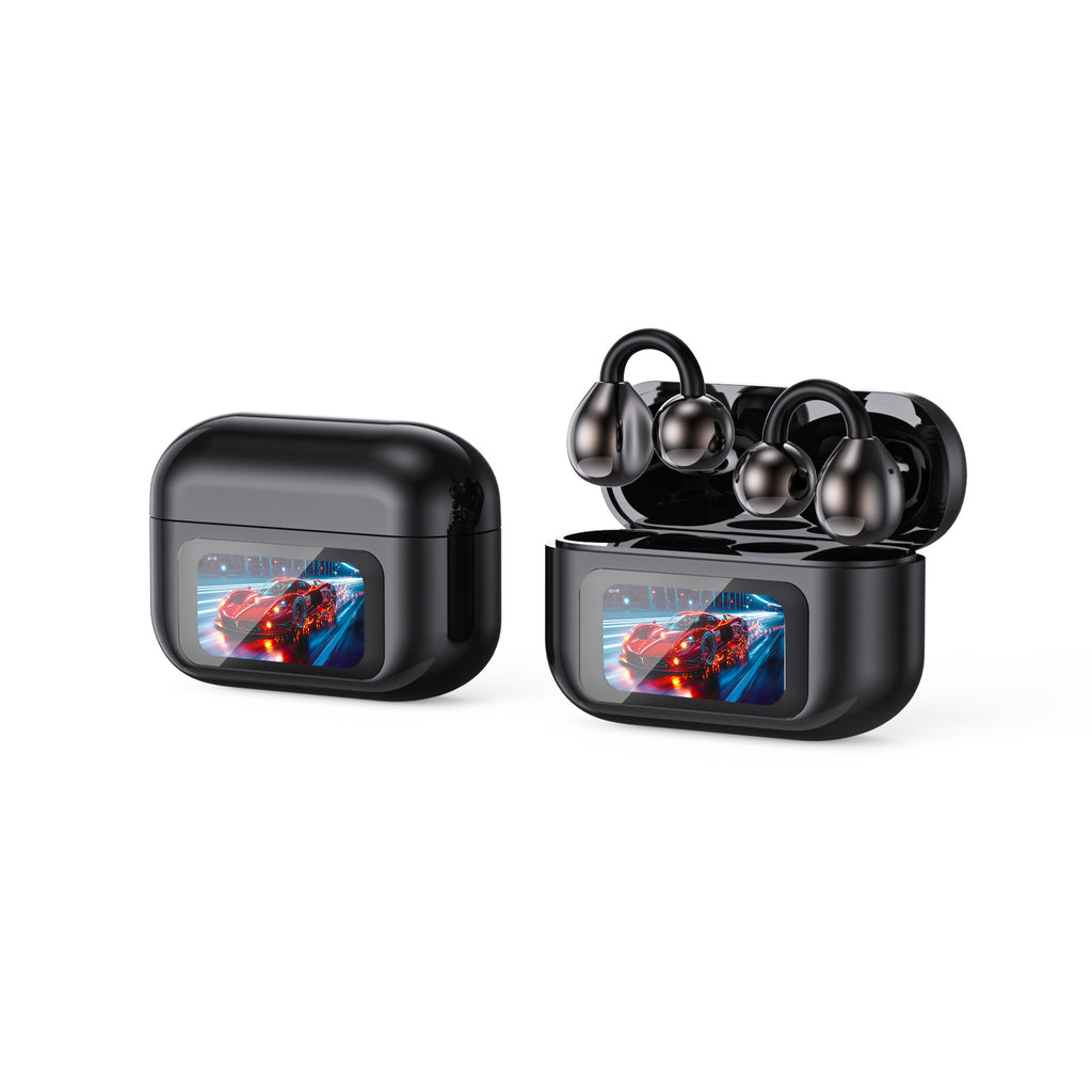 Wireless Bluetooth Earbuds with Display Stereo Sound Full-Color LED screen with Multifunctional Controls Integrated Call Management