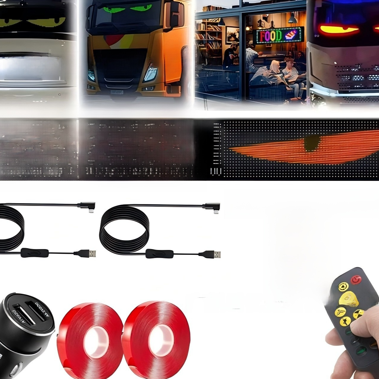 Car Window LED Flexible Advertising Display Screen