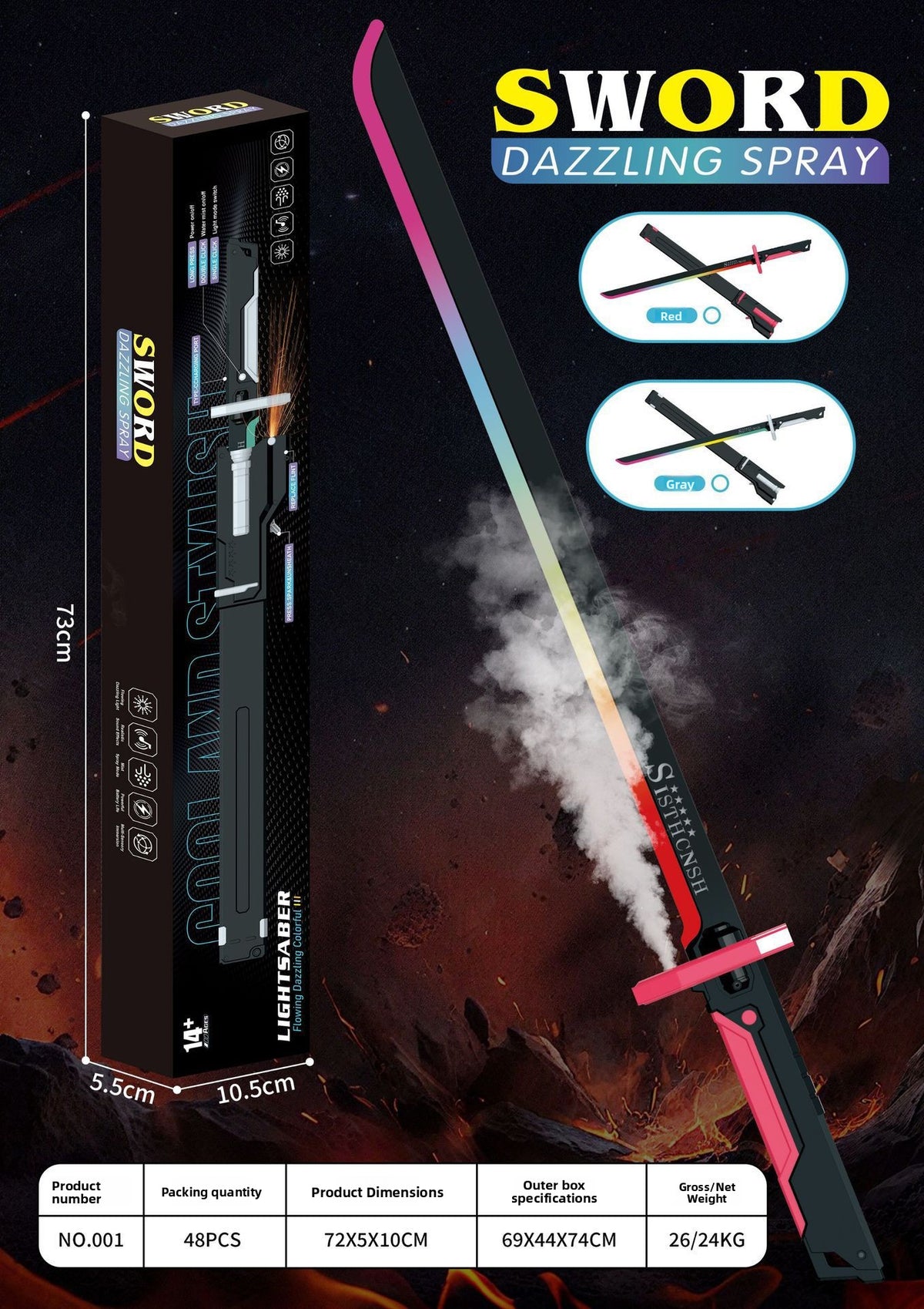 LED Lightsaber Toy with Sound and Color Changing Effects