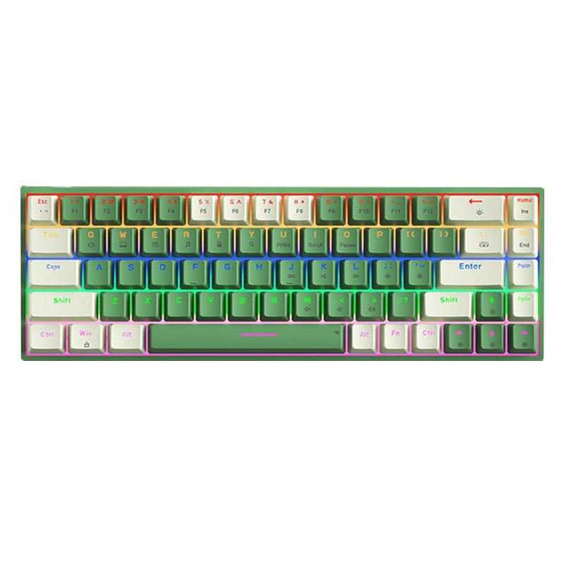 68-Key Wireless Bluetooth RGB Mechanical Keyboard with Detachable Keycaps