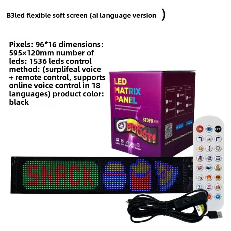 Car Rear Window LED Display Screen with Voice Control