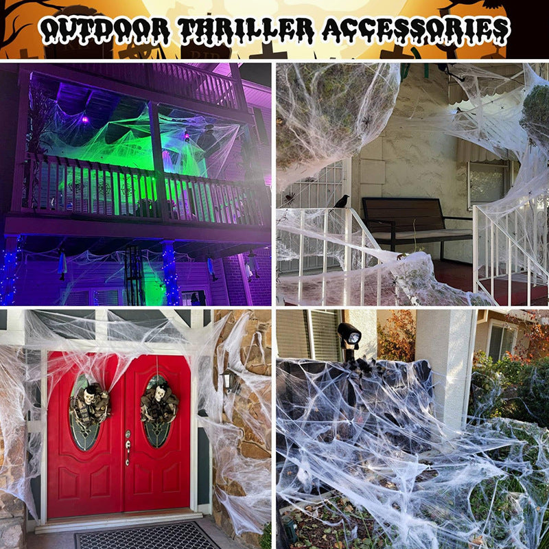 Glow Spider Cotton Halloween Decoration Set