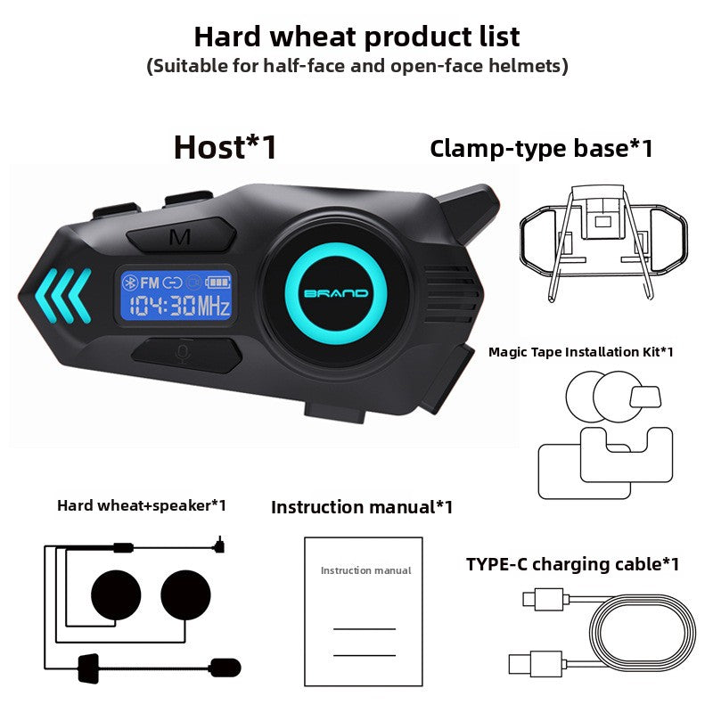 Professional Waterproof Noise Canceling Bluetooth Headset with Intercom Function