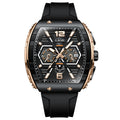 Square men's multi-functional calendar wristwatch