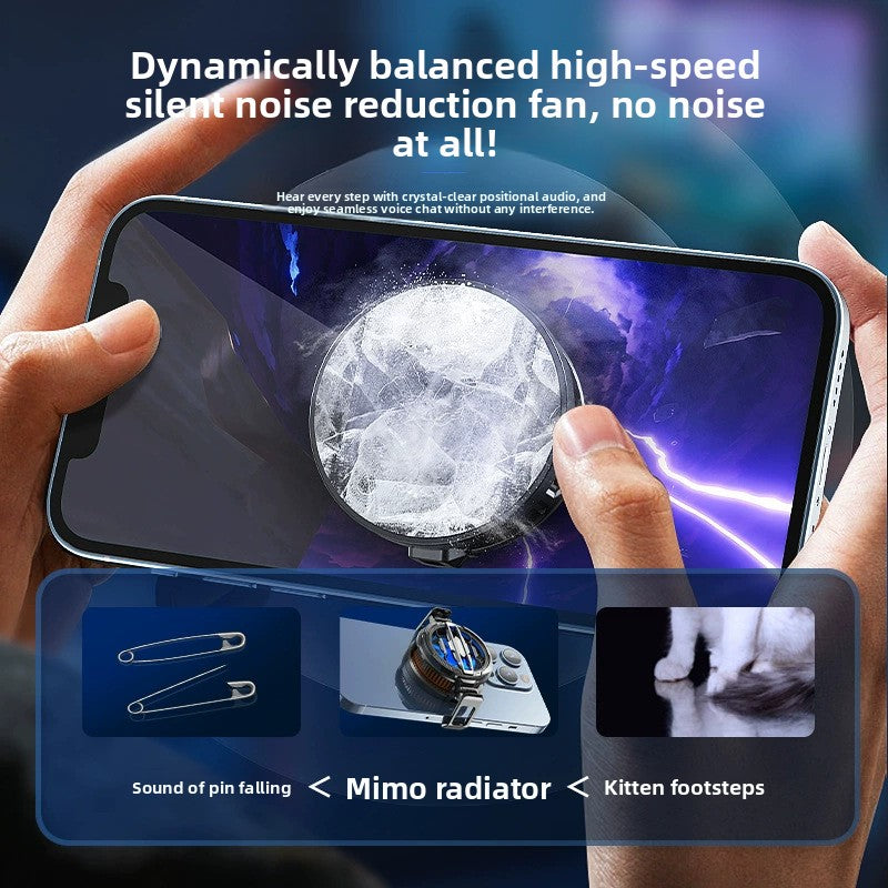MEMO Magnetic Phone Cooling Fan Case, Portable ABS Heat Sink with Electronic Components, Compatible with iPhone 15 Pro Max, Xiaomi 14, Samsung, OnePlus, POCO - Phone Cooler