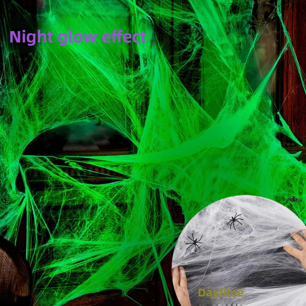 Glow Spider Cotton Halloween Decoration Set