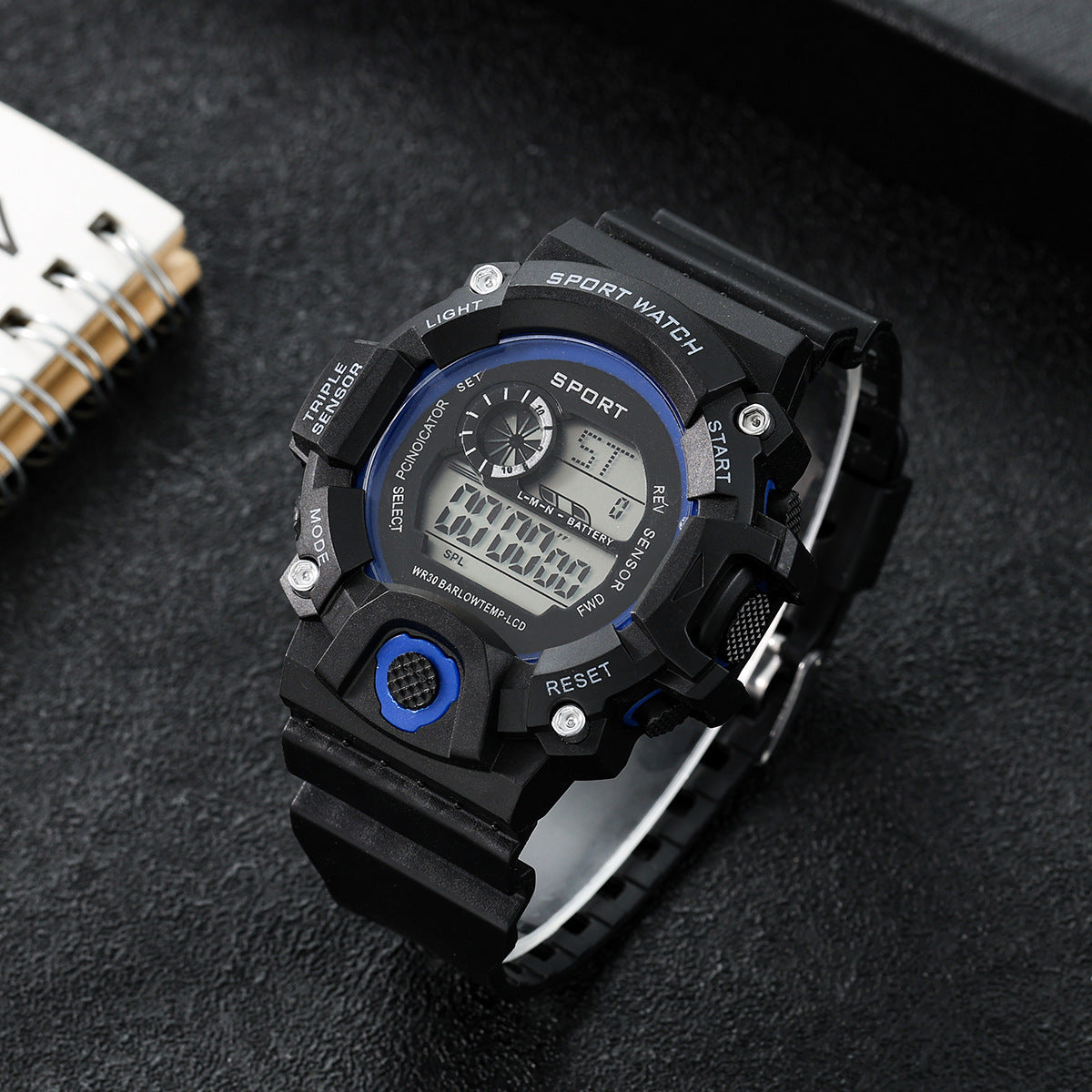 Sports Watch with LED Backlight - Multifunctional Digital Display, Plastic Band, Fashionable Round Dial, Ideal for School & Outdoor Activities