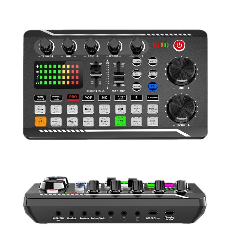 Rechargeable Live Broadcast Sound Card with Microphone