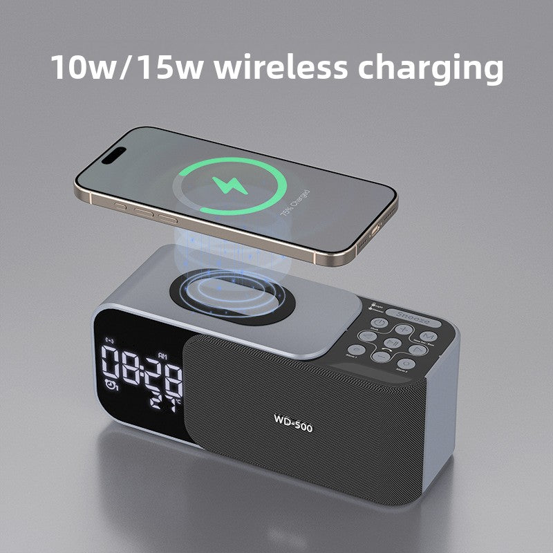 Three-in-One Wireless Charging Bluetooth Speaker Alarm Clock