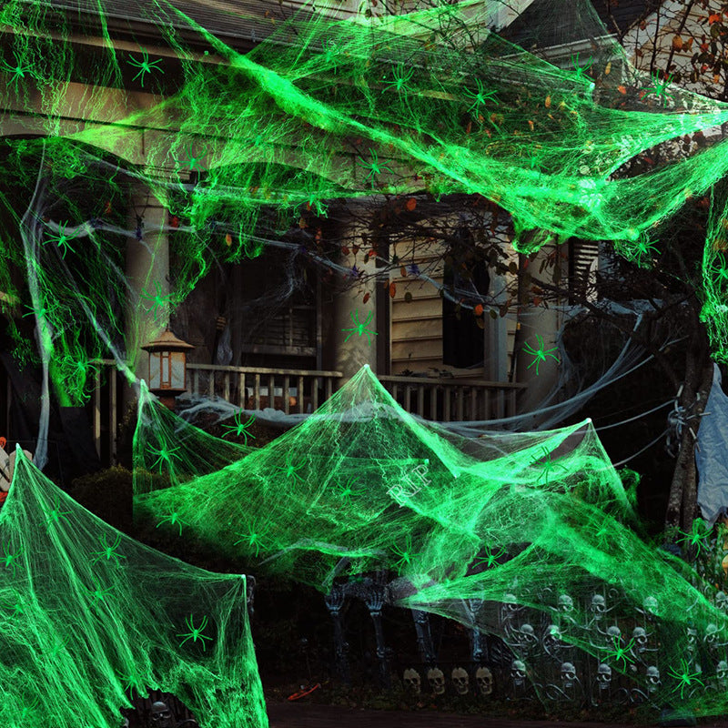 Glow Spider Cotton Halloween Decoration Set