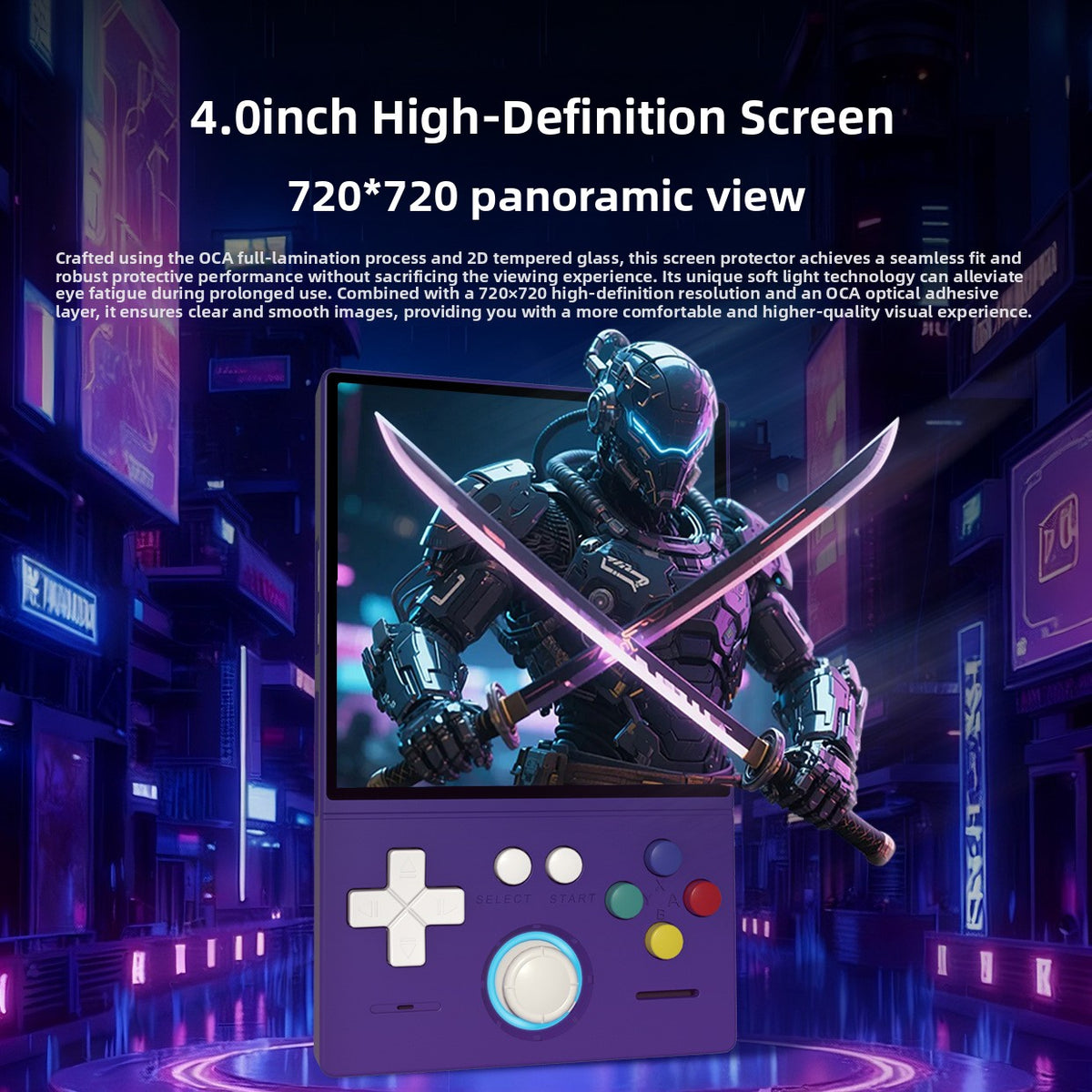 Mini40 Open Source 4 Inch HD Retro Game Console with 4000mAh Battery and Colorful Joystick