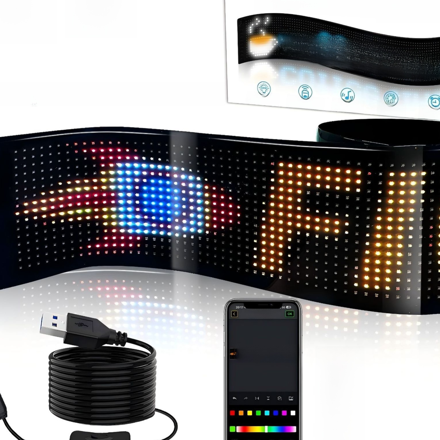 Car Window LED Flexible Advertising Display Screen