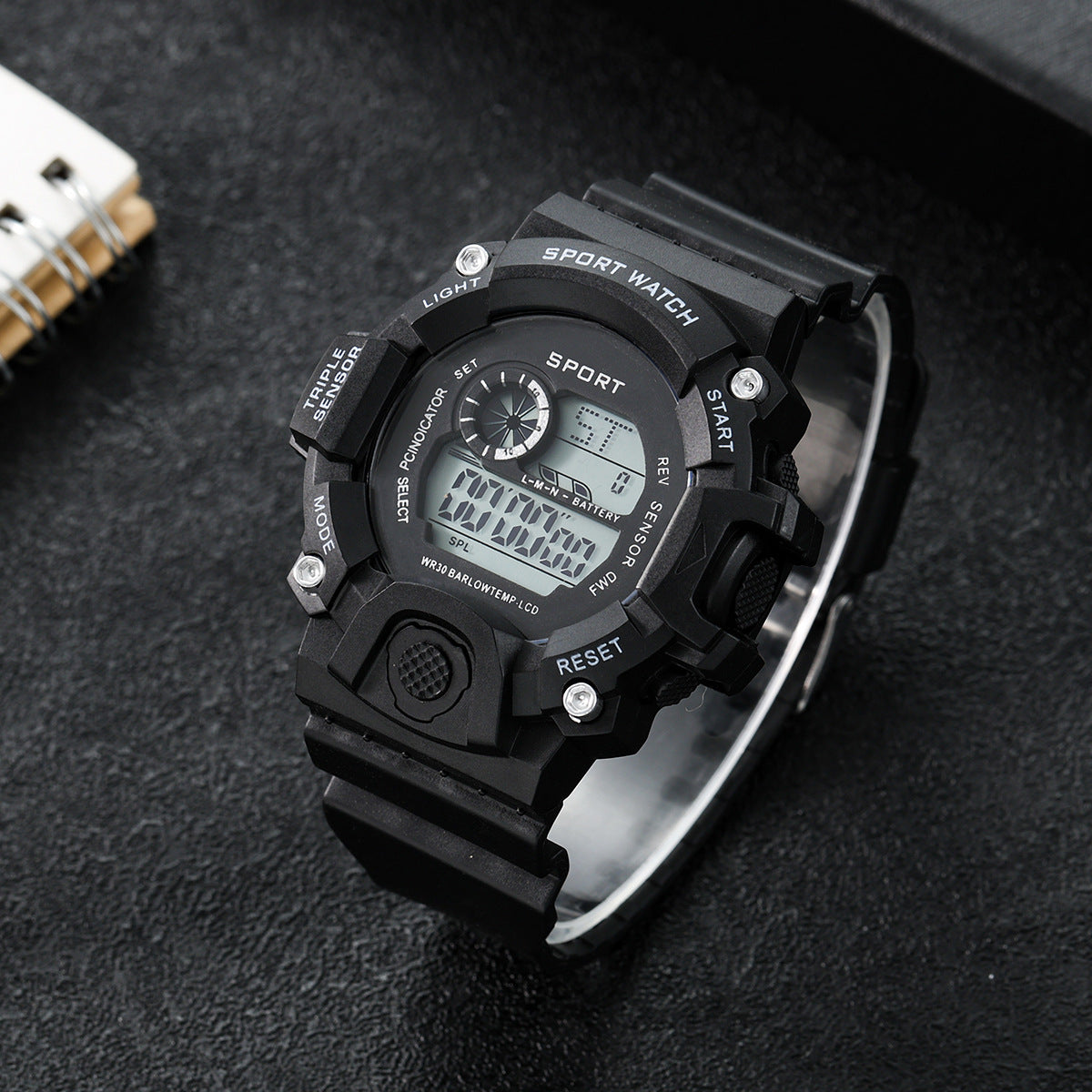Sports Watch with LED Backlight - Multifunctional Digital Display, Plastic Band, Fashionable Round Dial, Ideal for School & Outdoor Activities