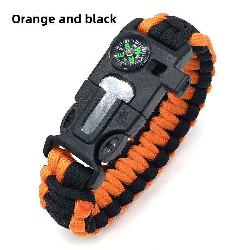 Multifunctional Survival Paracord Bracelet with Compass and Firestarter