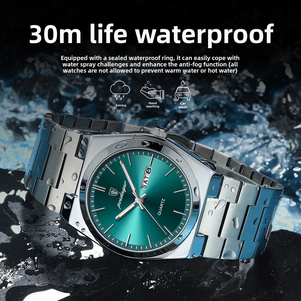 Ultra-Thin Men's Quartz Watch with Luminous Dial