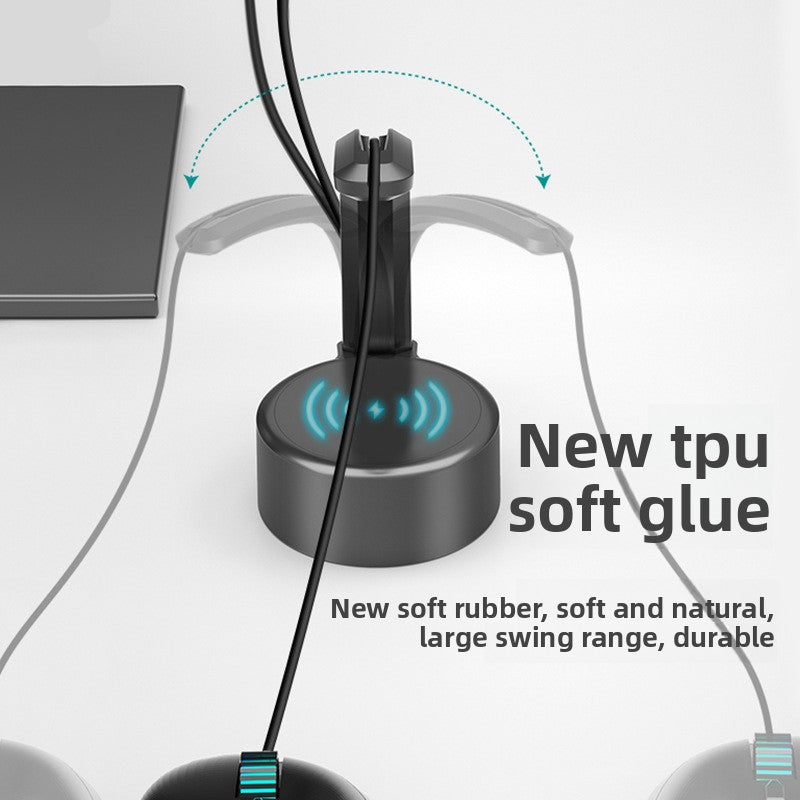 Mouse Wire Organizer with RGB Lighting and Wireless Charging