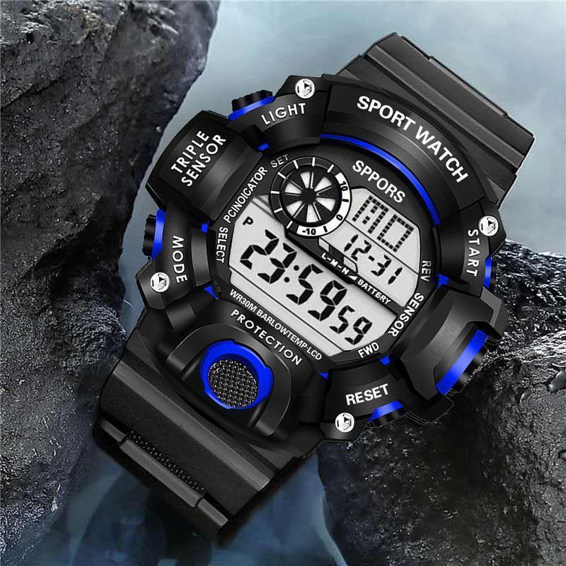 Sports Watch with LED Backlight - Multifunctional Digital Display, Plastic Band, Fashionable Round Dial, Ideal for School & Outdoor Activities