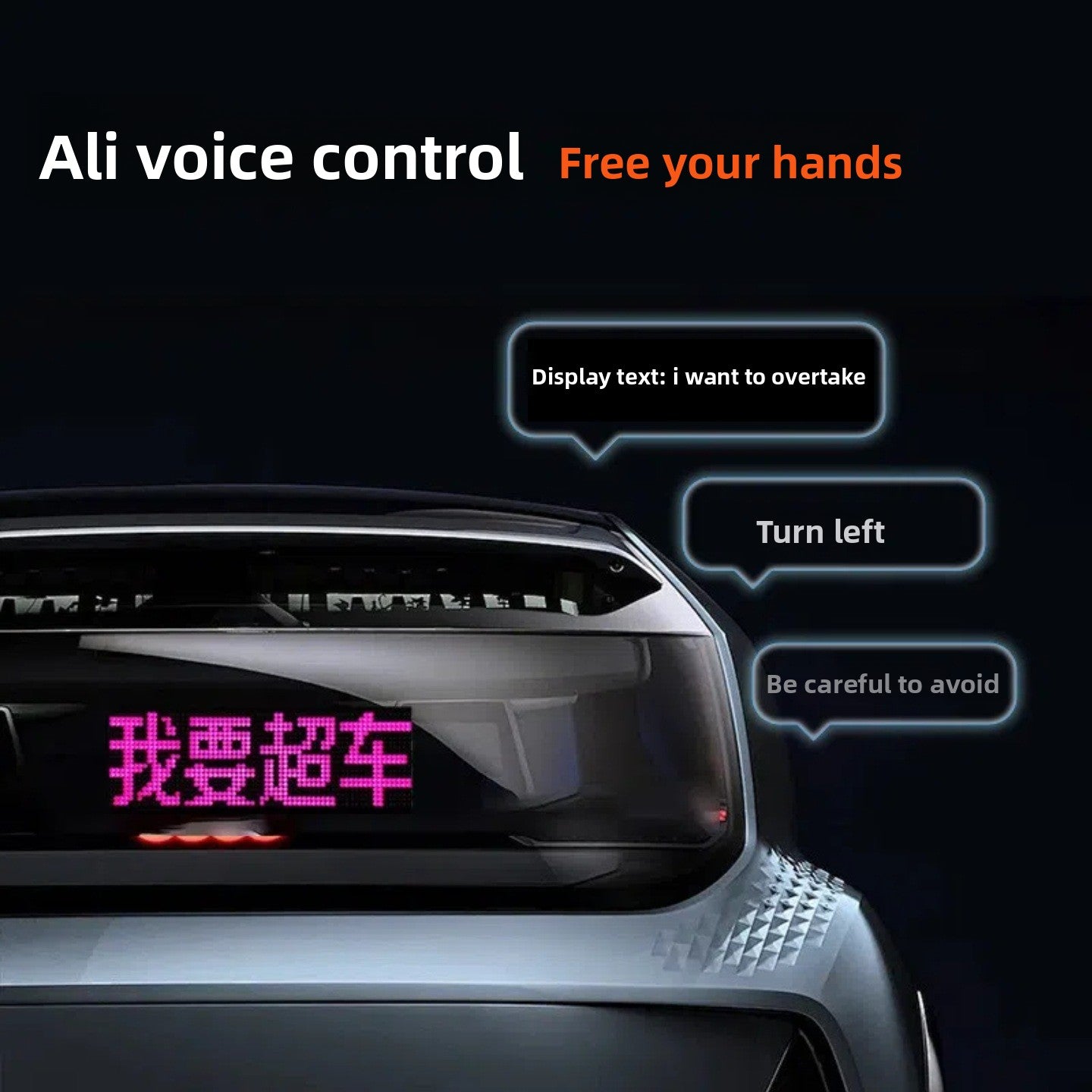 Car Rear Window LED Display Screen with Voice Control