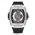 Men'S Barrel-Shaped Watch, Luxurious Men'S Quartz Wristwatch, Men'S Trendy Retro Style Watch, Silicone Strap Fashion Business Men'S Watch, for Daily Wear, Parties, Valentine'S Day, Easter, Christmas, New Year, Halloween, Ramadan